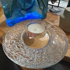Orrefors Glass Crystal Votive Candle Holder ~ Lars Hellsten ~ SWEDEN